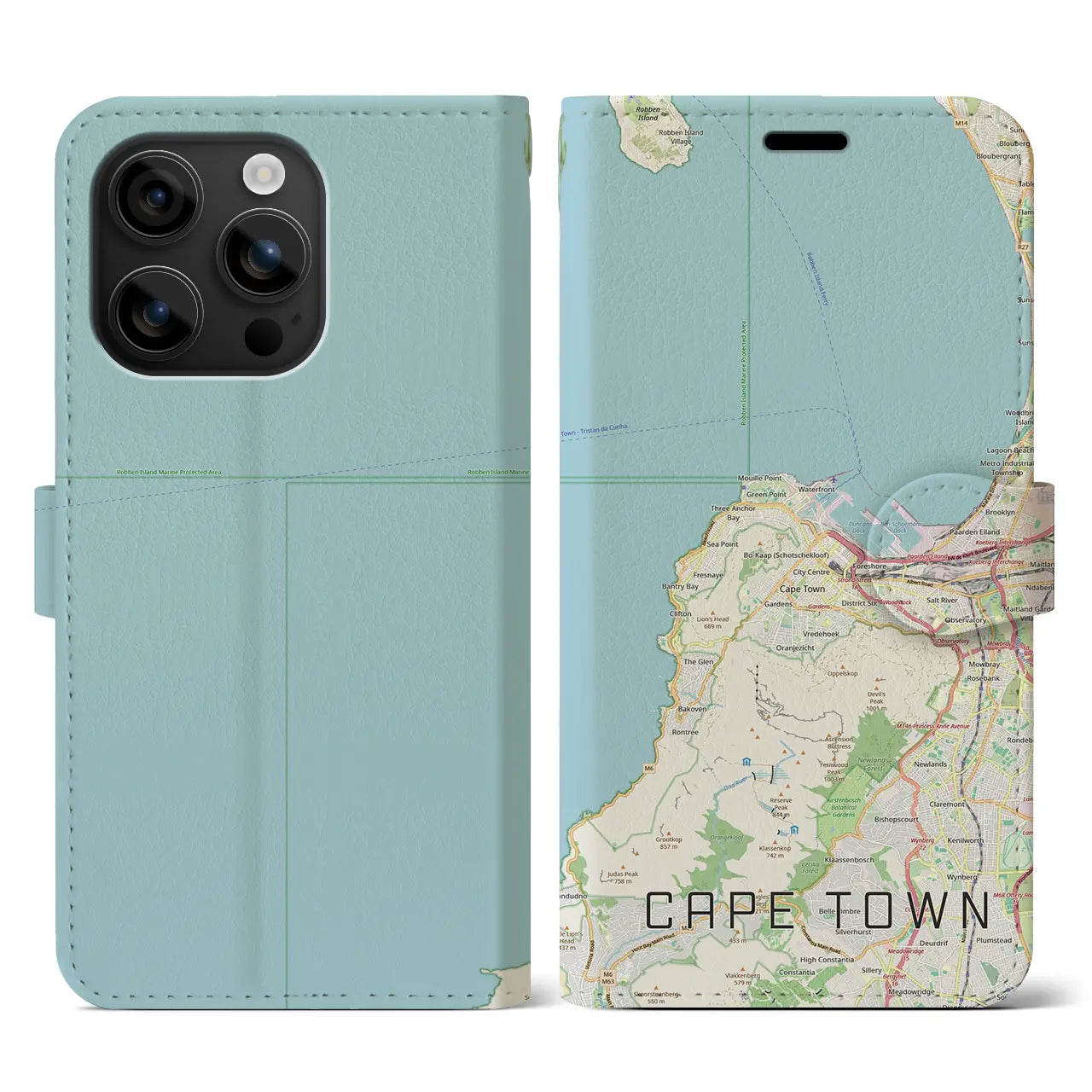 【ケープタウン(南アフリカ)】地図柄iPhoneケース(手帳タイプ)