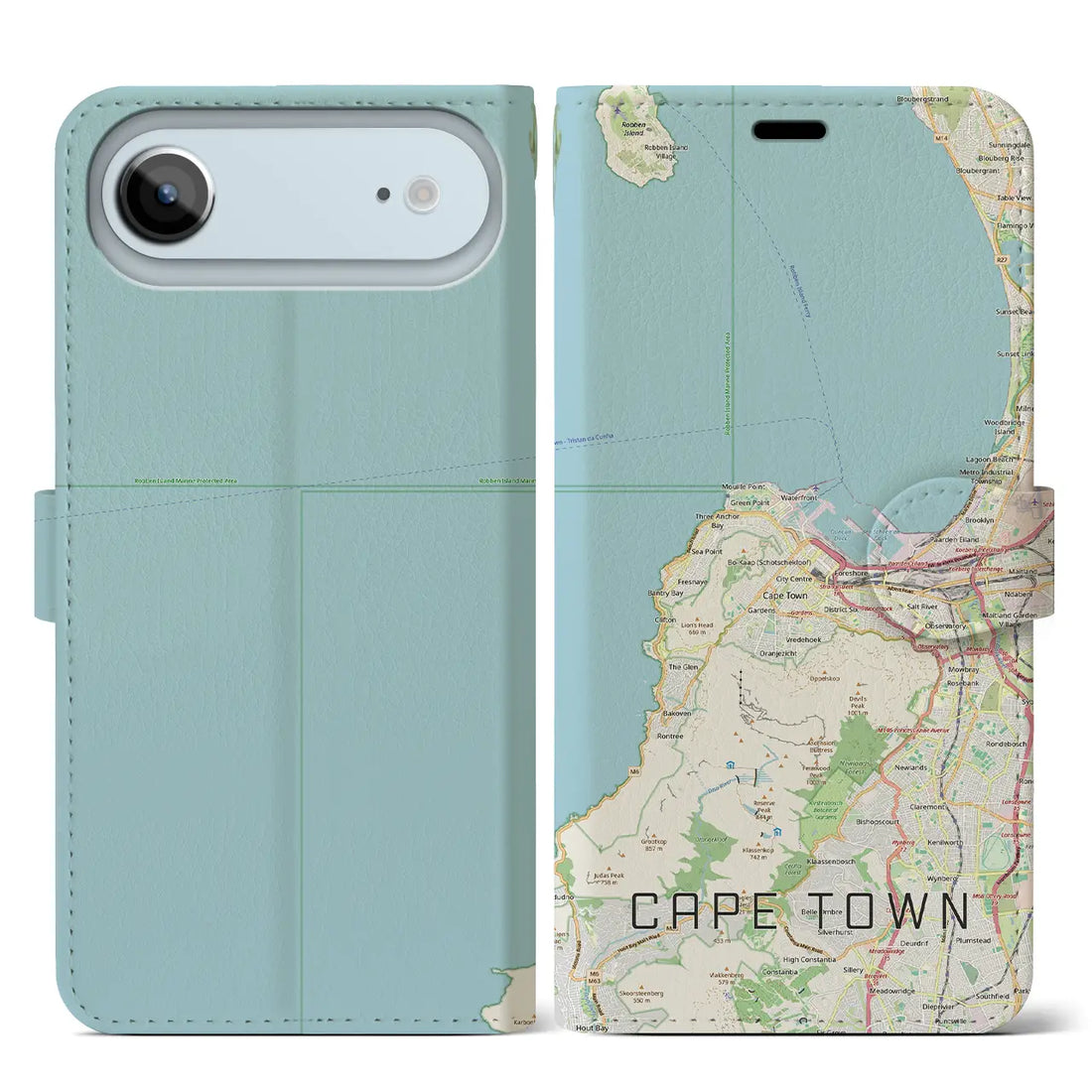 【ケープタウン(南アフリカ)】地図柄iPhoneケース(手帳タイプ)ナチュラル・iPhone 17 Pro Max 用