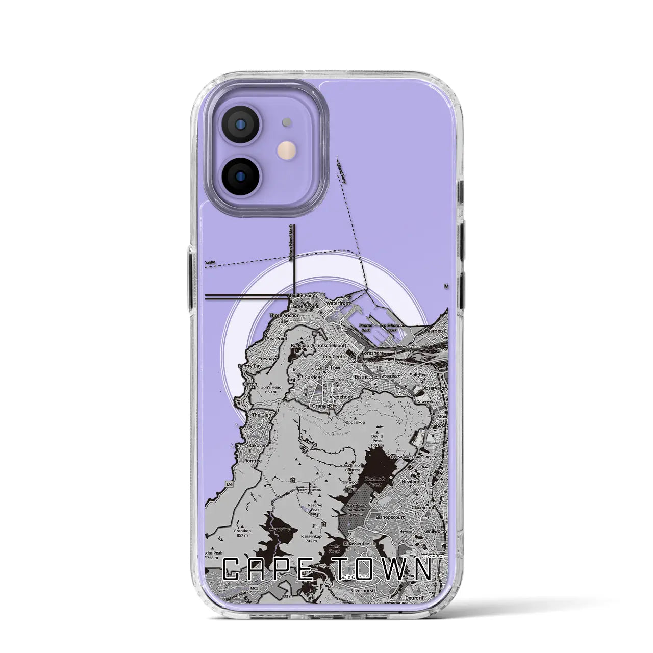 【ケープタウン(南アフリカ)】地図柄iPhoneケース(MagSafeタイプ)