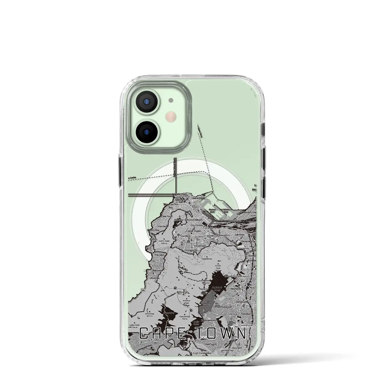 【ケープタウン(南アフリカ)】地図柄iPhoneケース(MagSafeタイプ)