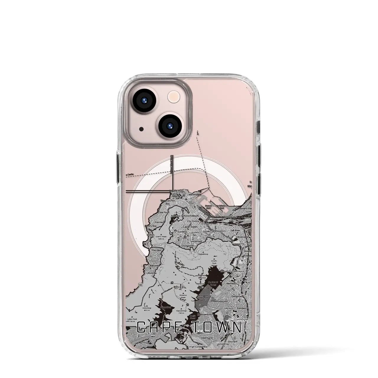 【ケープタウン(南アフリカ)】地図柄iPhoneケース(MagSafeタイプ)