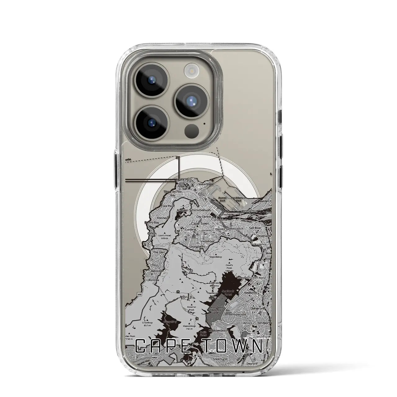 【ケープタウン(南アフリカ)】地図柄iPhoneケース(MagSafeタイプ)