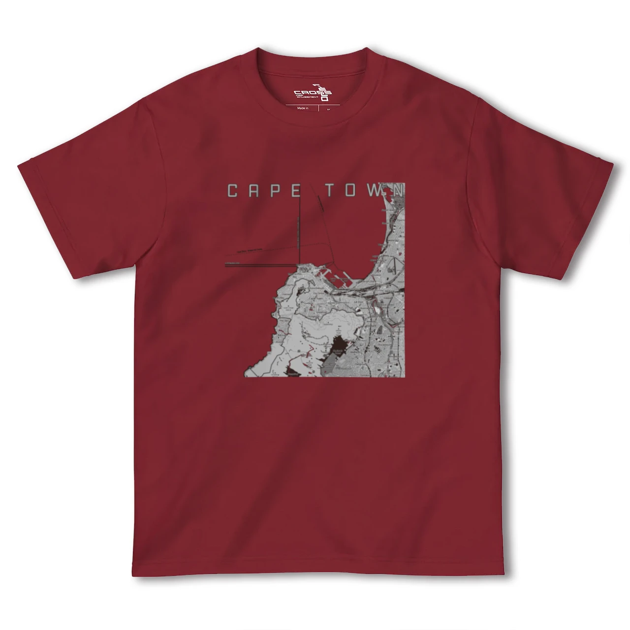 【ケープタウン(南アフリカ)】地図柄ヘビーウェイトTシャツ