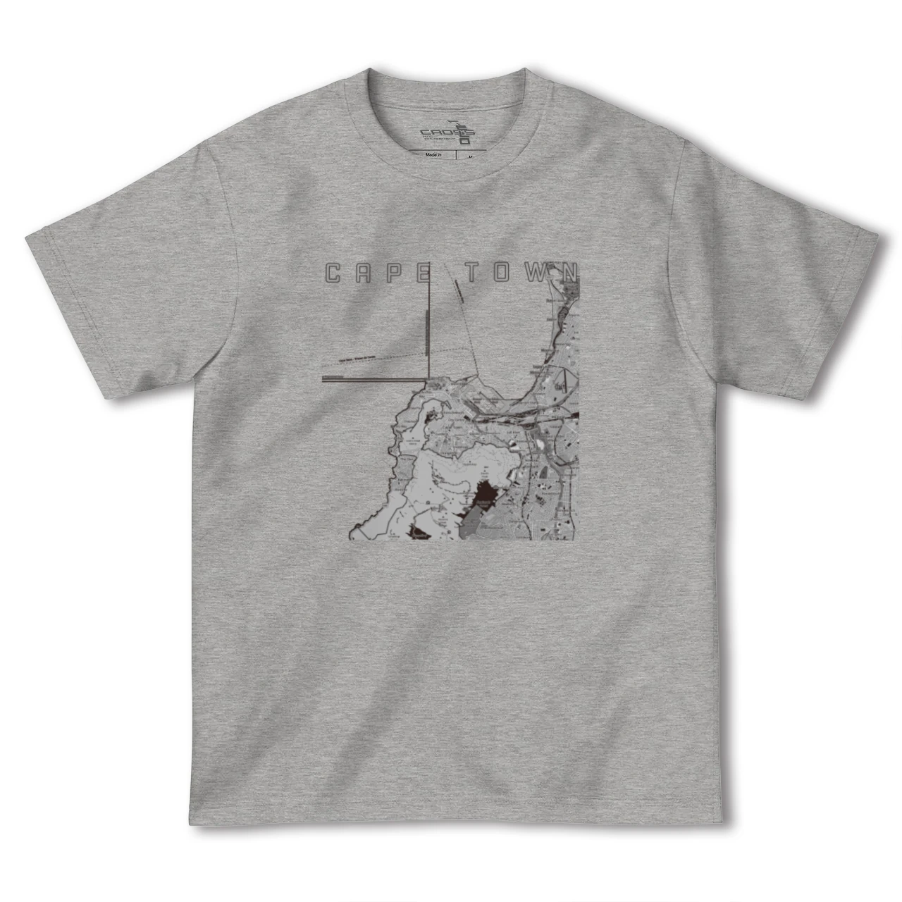 【ケープタウン(南アフリカ)】地図柄ヘビーウェイトTシャツ