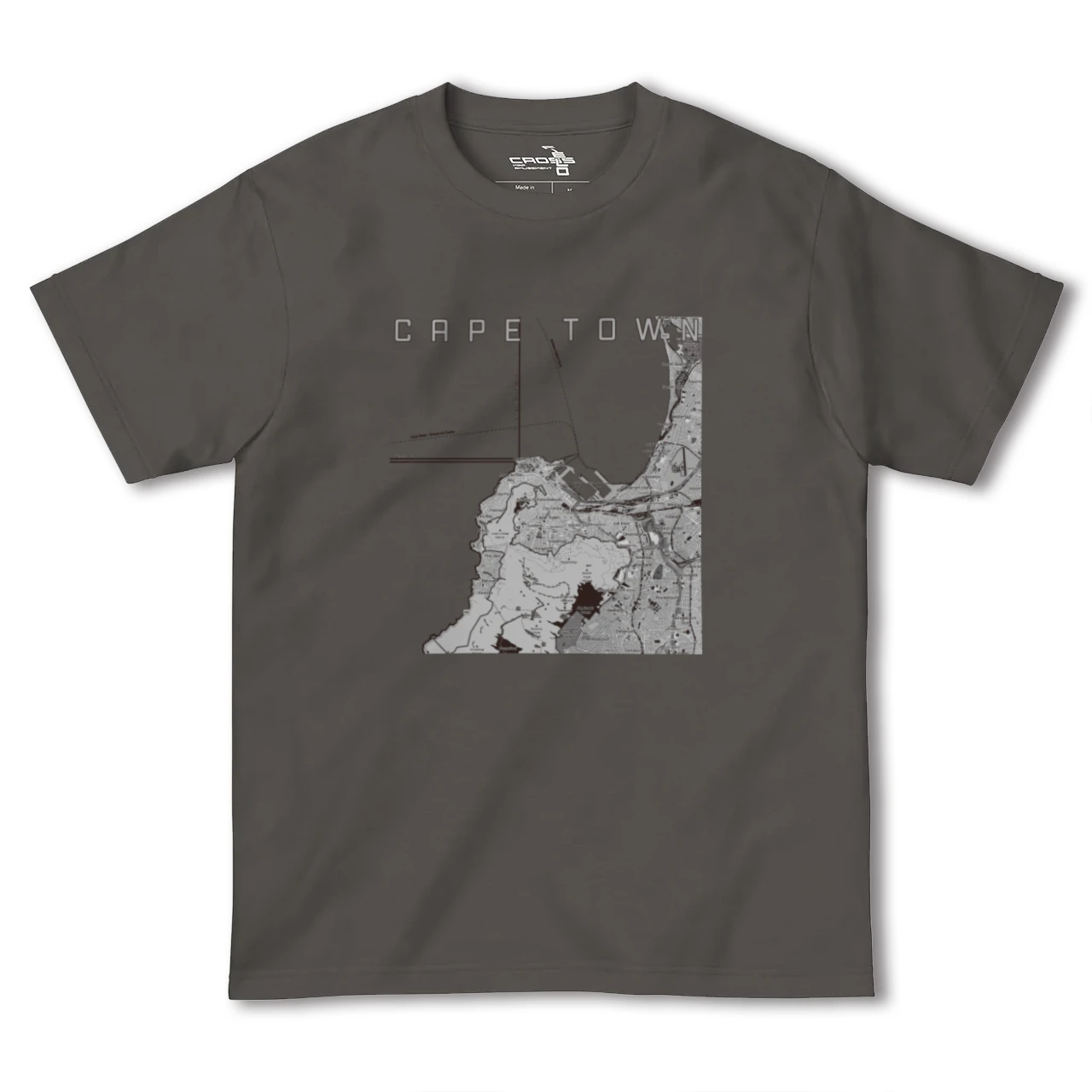 【ケープタウン(南アフリカ)】地図柄ヘビーウェイトTシャツ