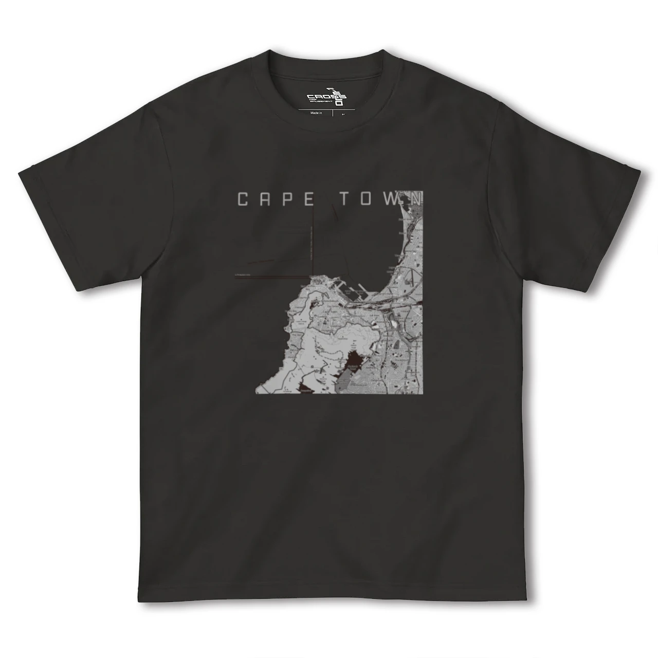 【ケープタウン(南アフリカ)】地図柄ヘビーウェイトTシャツ