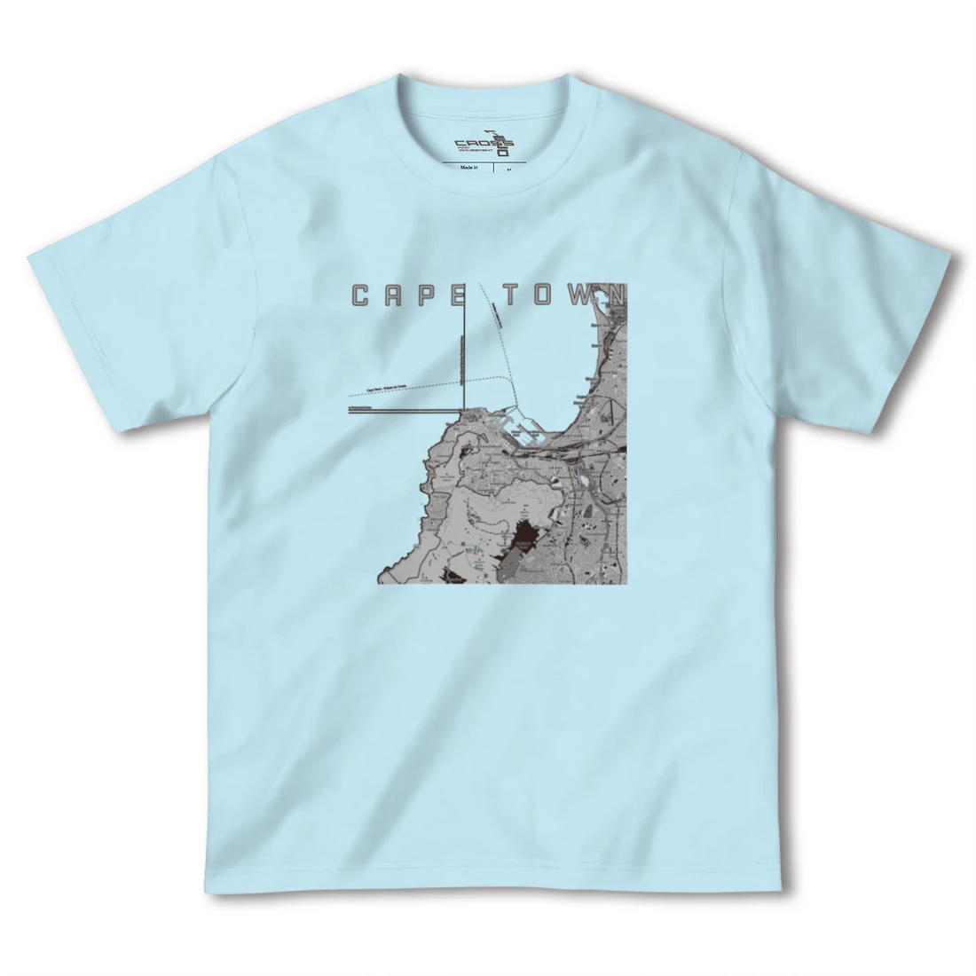 【ケープタウン(南アフリカ)】地図柄ヘビーウェイトTシャツ