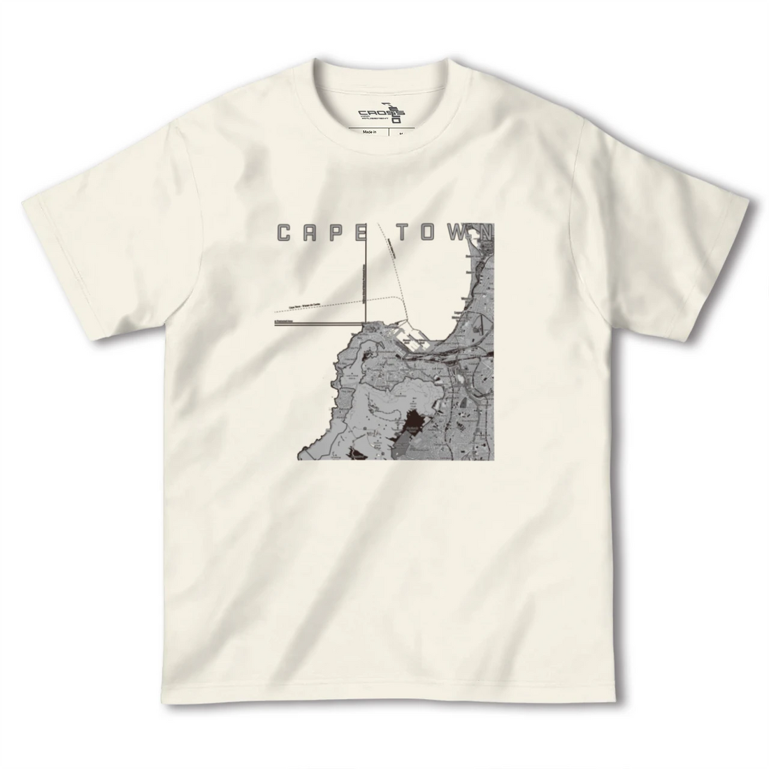 【ケープタウン(南アフリカ)】地図柄ヘビーウェイトTシャツ