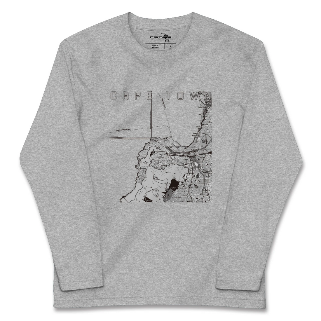 【ケープタウン(南アフリカ)】地図柄ロングスリーブTシャツ