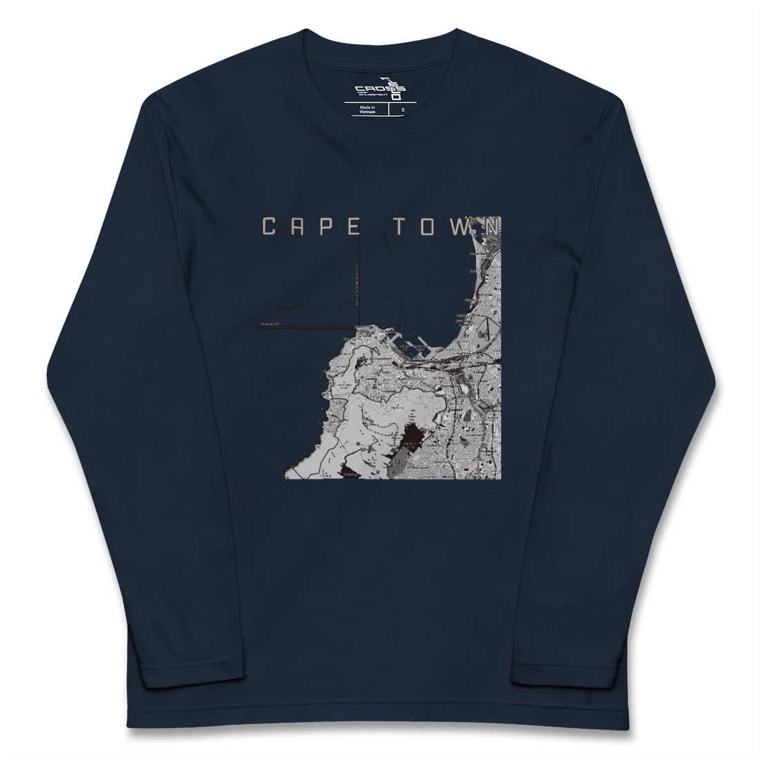 【ケープタウン(南アフリカ)】地図柄ロングスリーブTシャツ