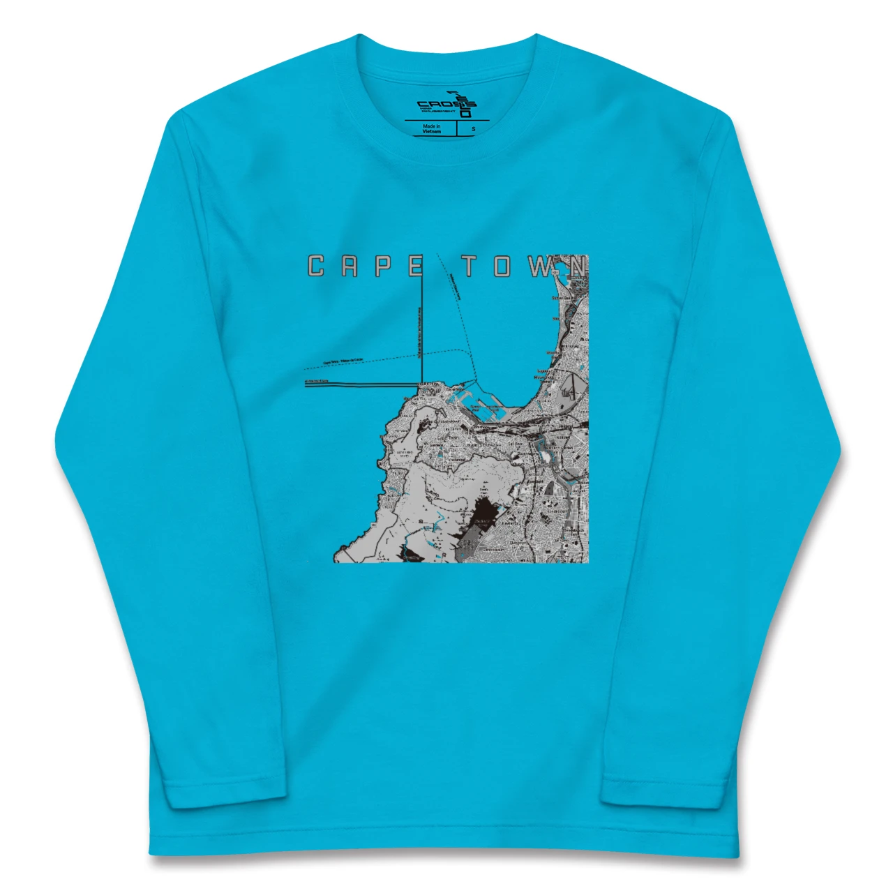 【ケープタウン(南アフリカ)】地図柄ロングスリーブTシャツ