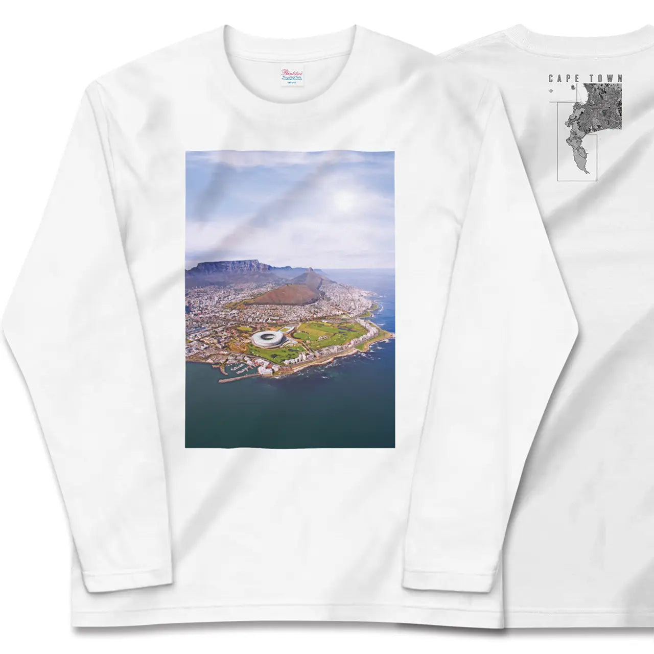 【ケープタウン(南アフリカ)】Map World ロングスリーブTシャツ