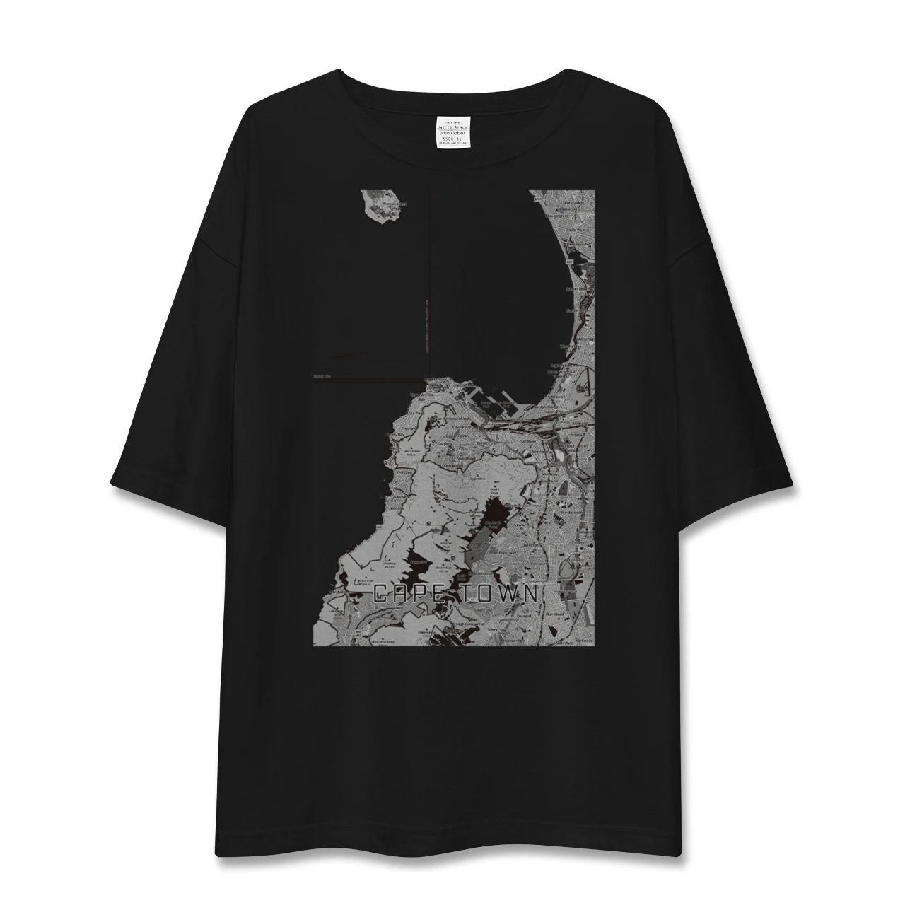 【ケープタウン(南アフリカ)】地図柄ビッグシルエットTシャツ