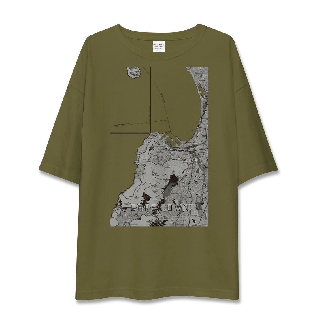 【ケープタウン(南アフリカ)】地図柄ビッグシルエットTシャツ