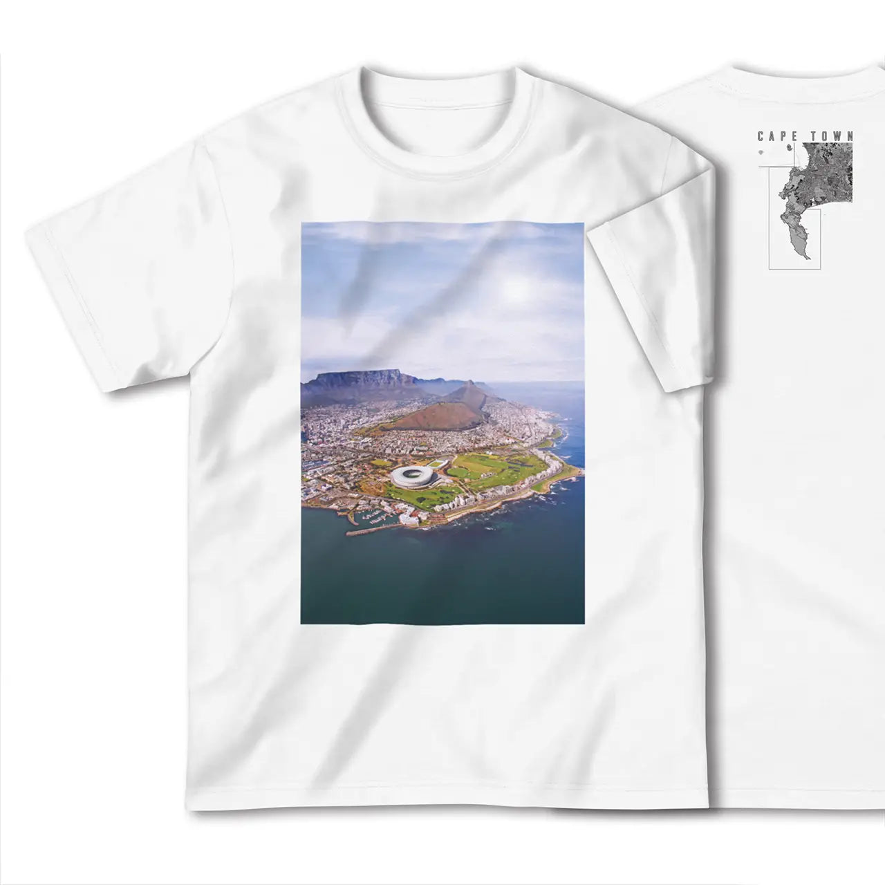 【ケープタウン(南アフリカ)】Map World ハイクオリティTシャツ