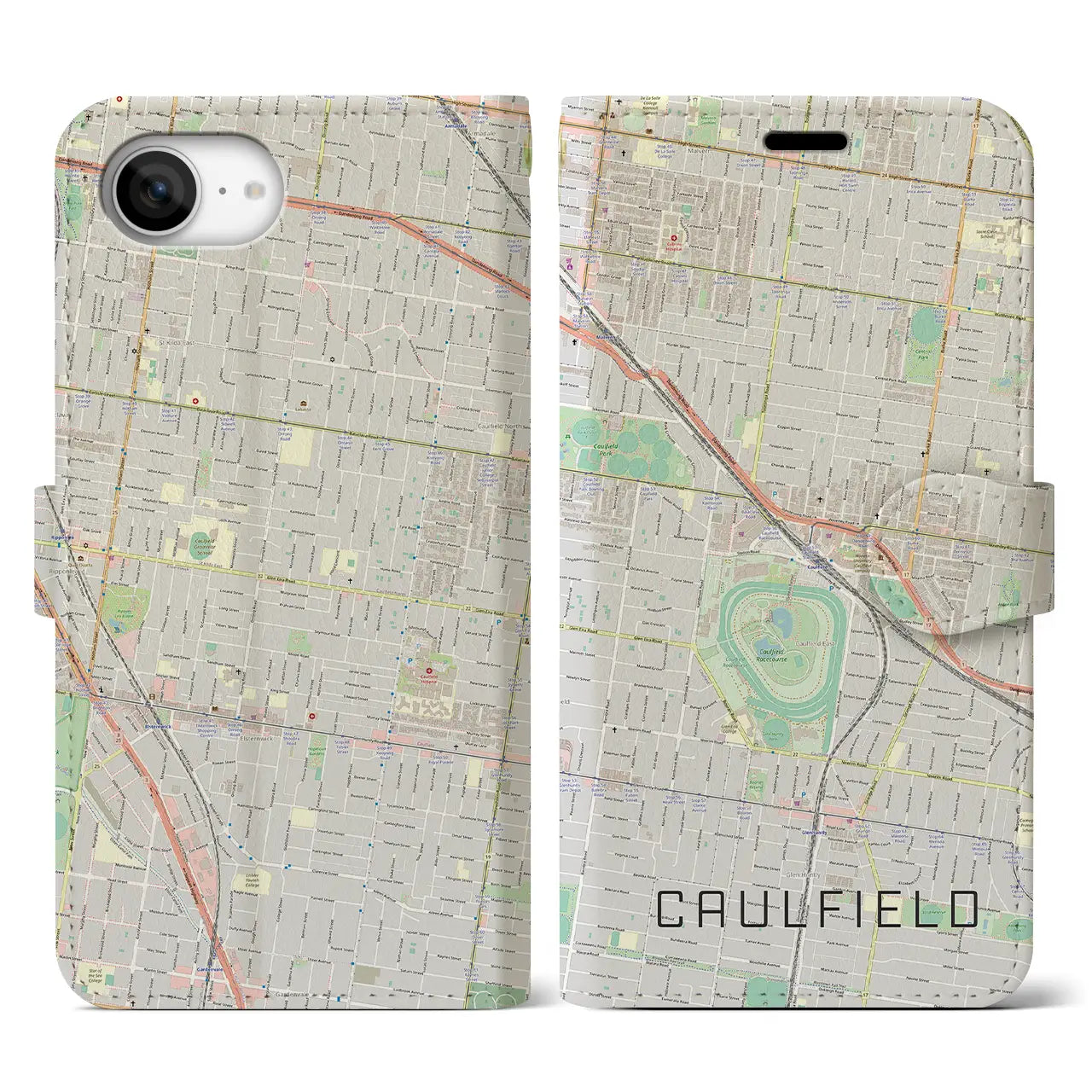 【コーフィールド(オーストラリア)】地図柄iPhoneケース(手帳タイプ)