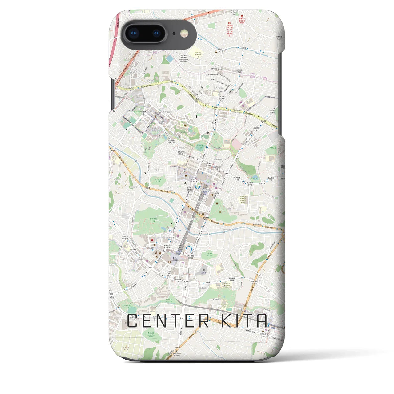 【センター北(神奈川県)】地図柄iPhoneケース(バックカバータイプ)