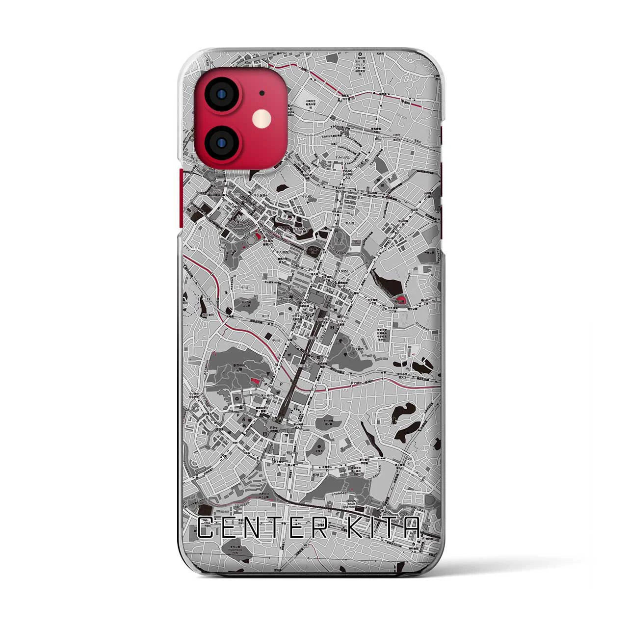 【センター北(神奈川県)】地図柄iPhoneケース(クリアタイプ)