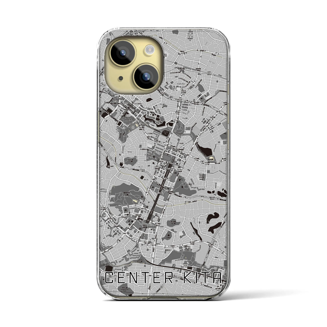 【センター北(神奈川県)】地図柄iPhoneケース(クリアタイプ)