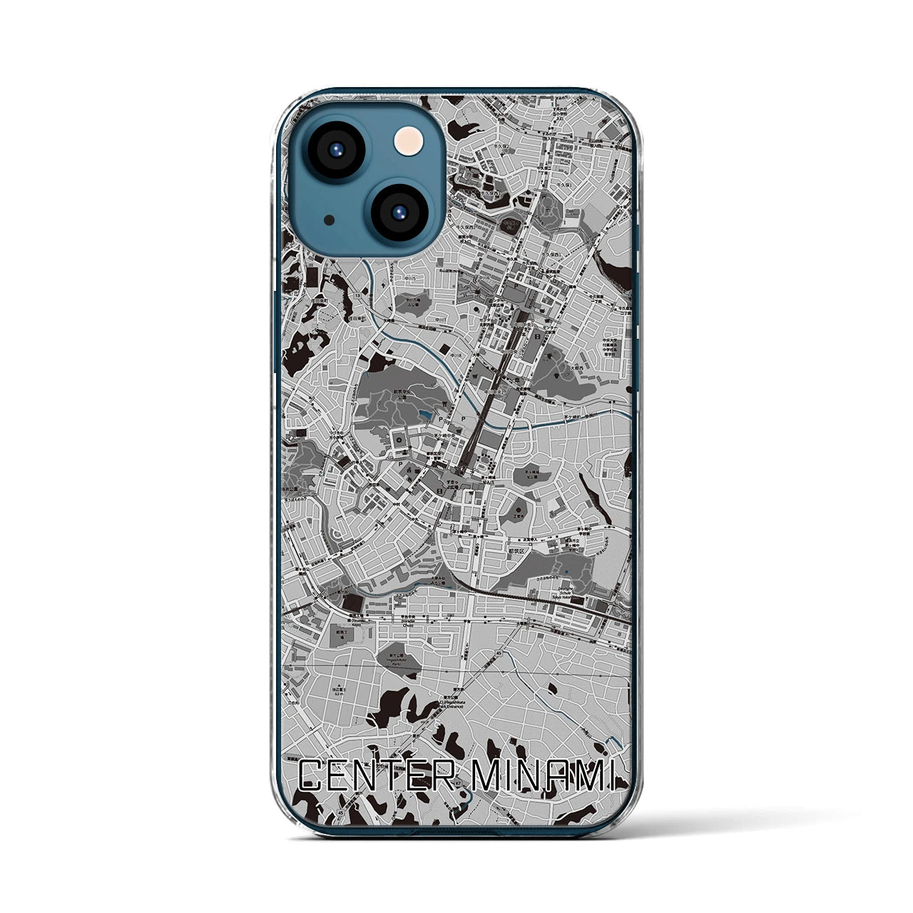 【センター南(神奈川県)】地図柄iPhoneケース(クリアタイプ)