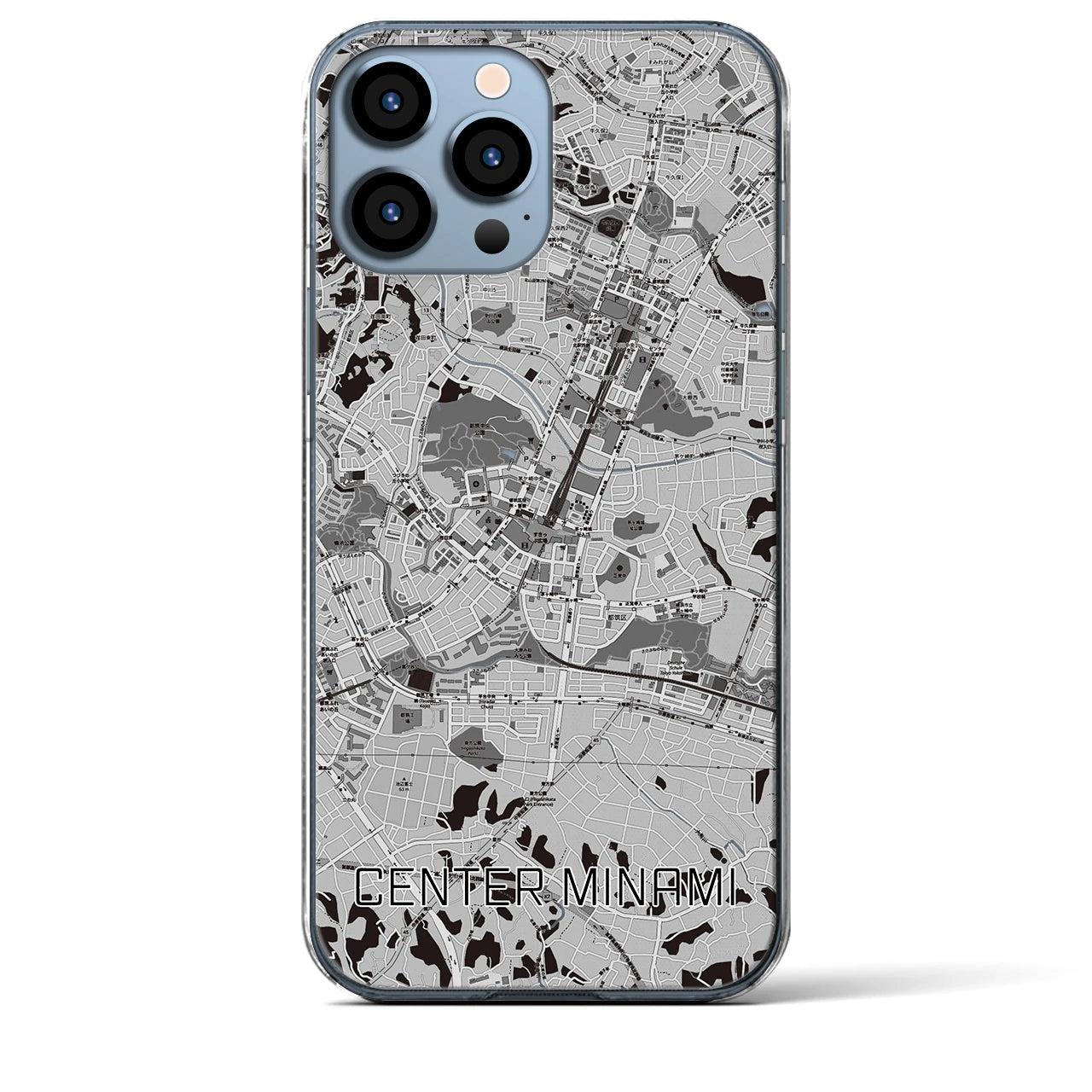 【センター南(神奈川県)】地図柄iPhoneケース(クリアタイプ)