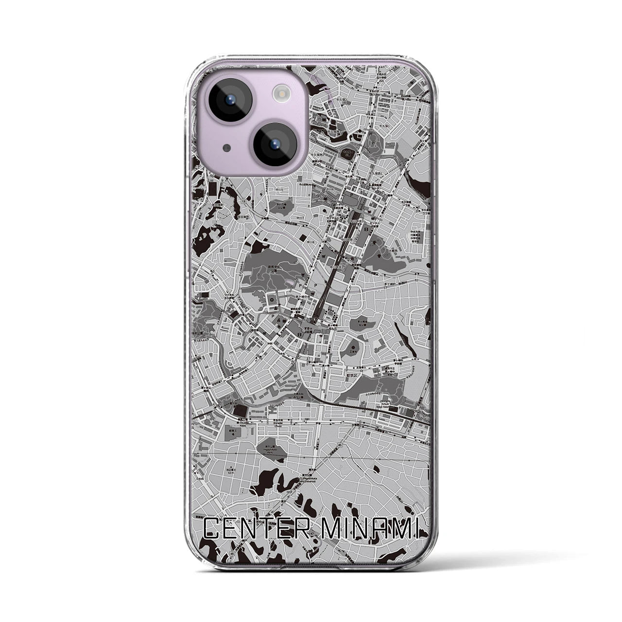 【センター南(神奈川県)】地図柄iPhoneケース(クリアタイプ)