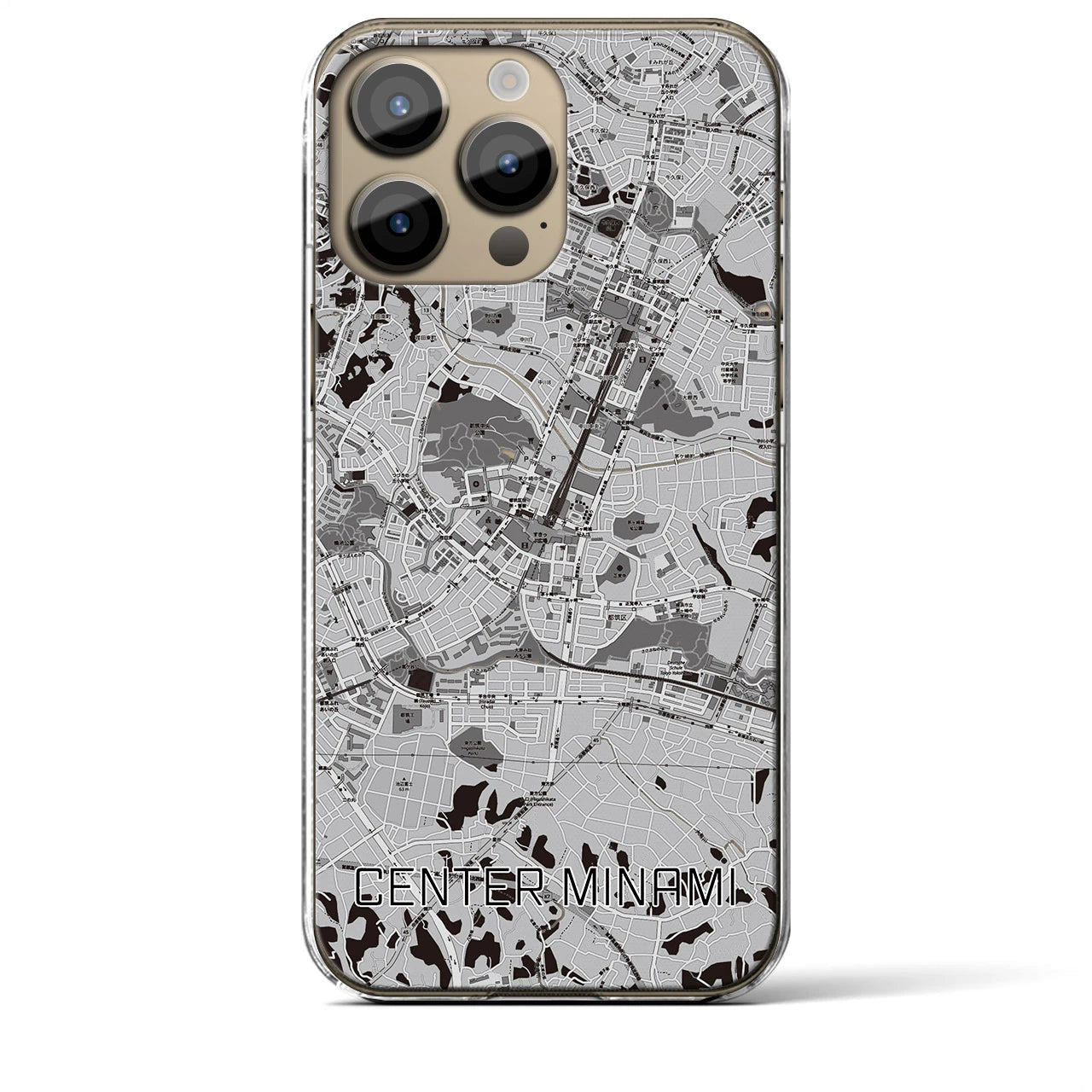 【センター南(神奈川県)】地図柄iPhoneケース(クリアタイプ)