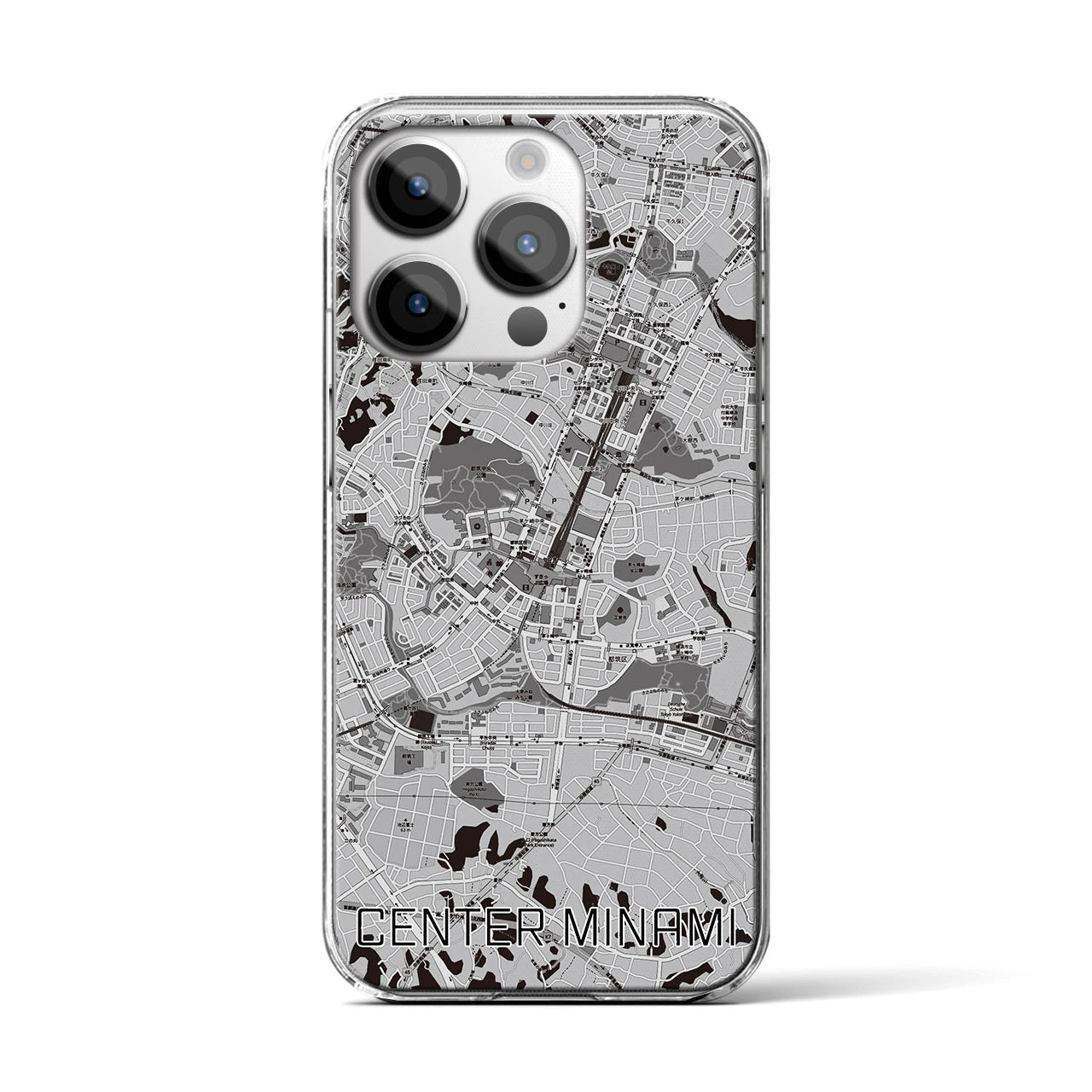 【センター南(神奈川県)】地図柄iPhoneケース(クリアタイプ)