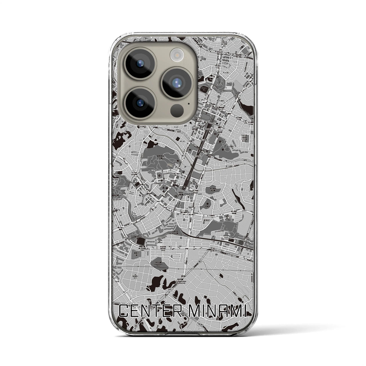 【センター南(神奈川県)】地図柄iPhoneケース(クリアタイプ)