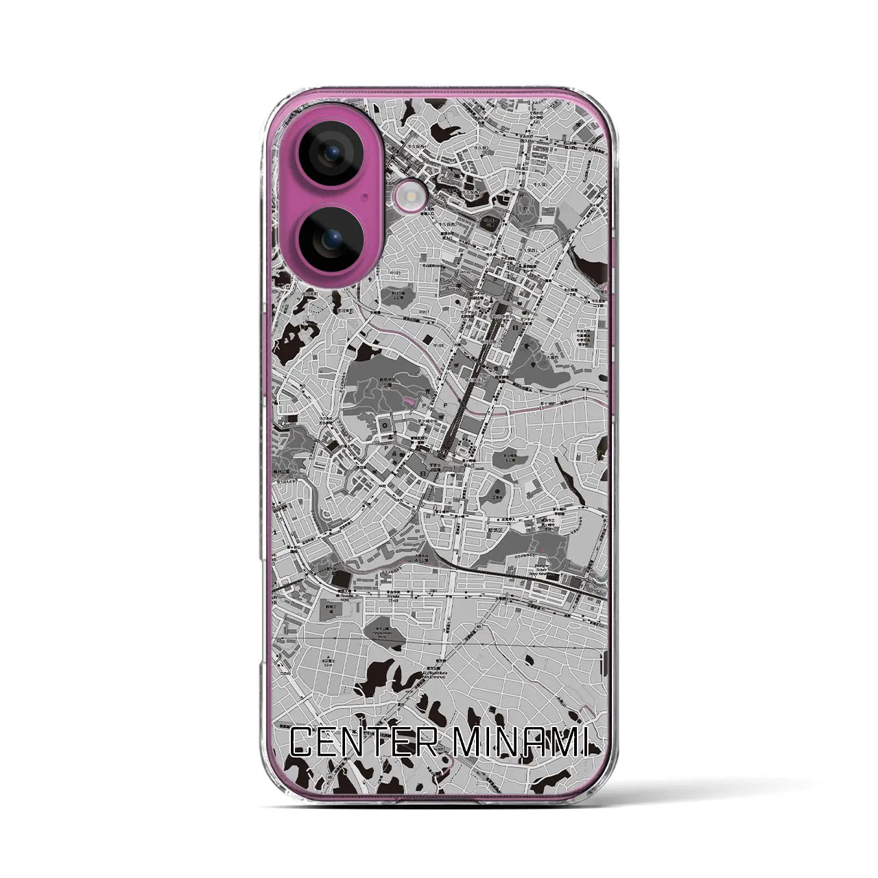 【センター南(神奈川県)】地図柄iPhoneケース(クリアタイプ)