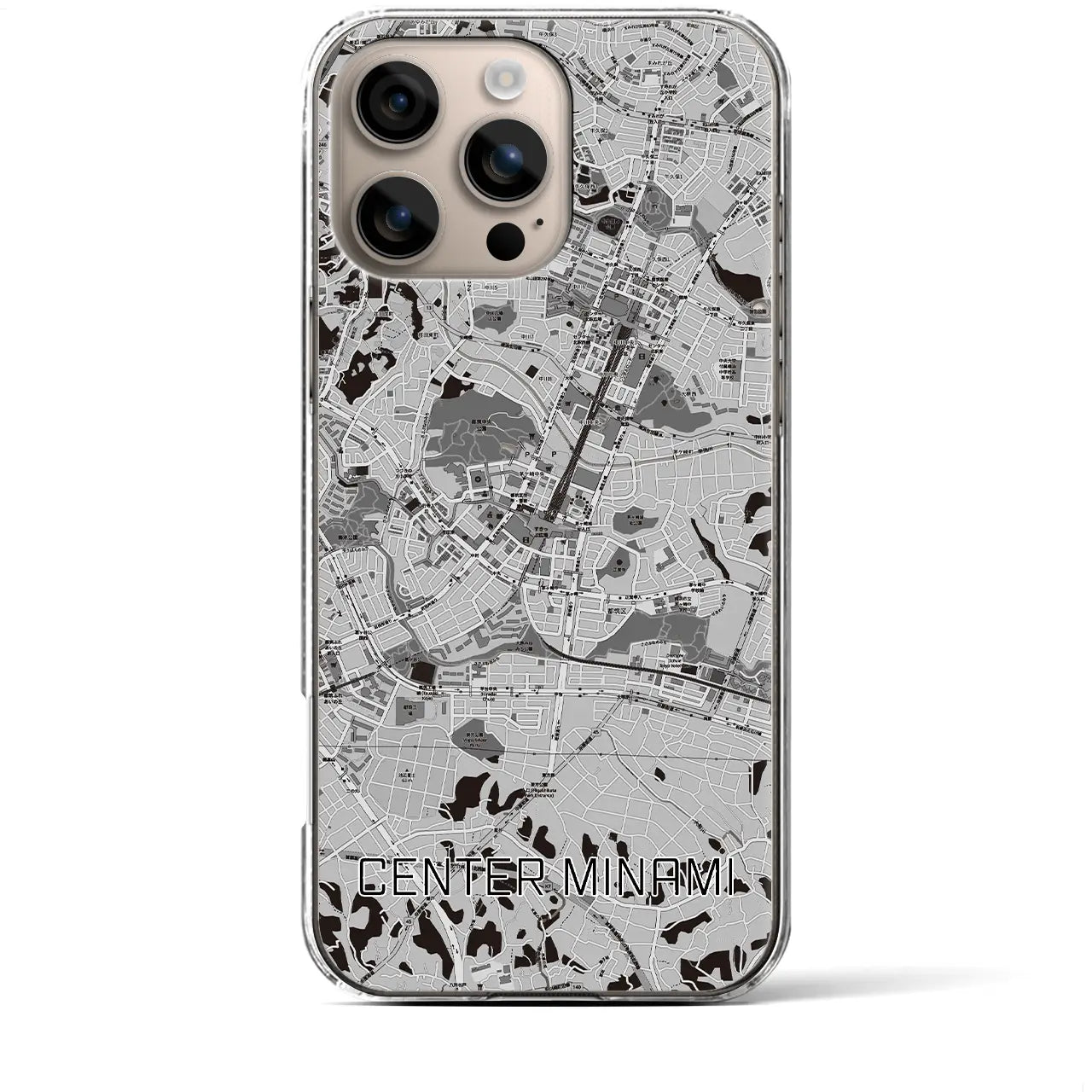 【センター南(神奈川県)】地図柄iPhoneケース(クリアタイプ)