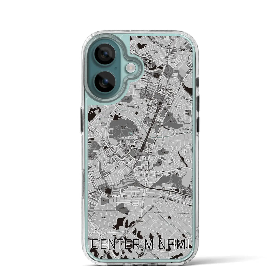 【センター南(神奈川県)】地図柄iPhoneケース(MagSafeタイプ)モノトーン・iPhone 16 Pro 用