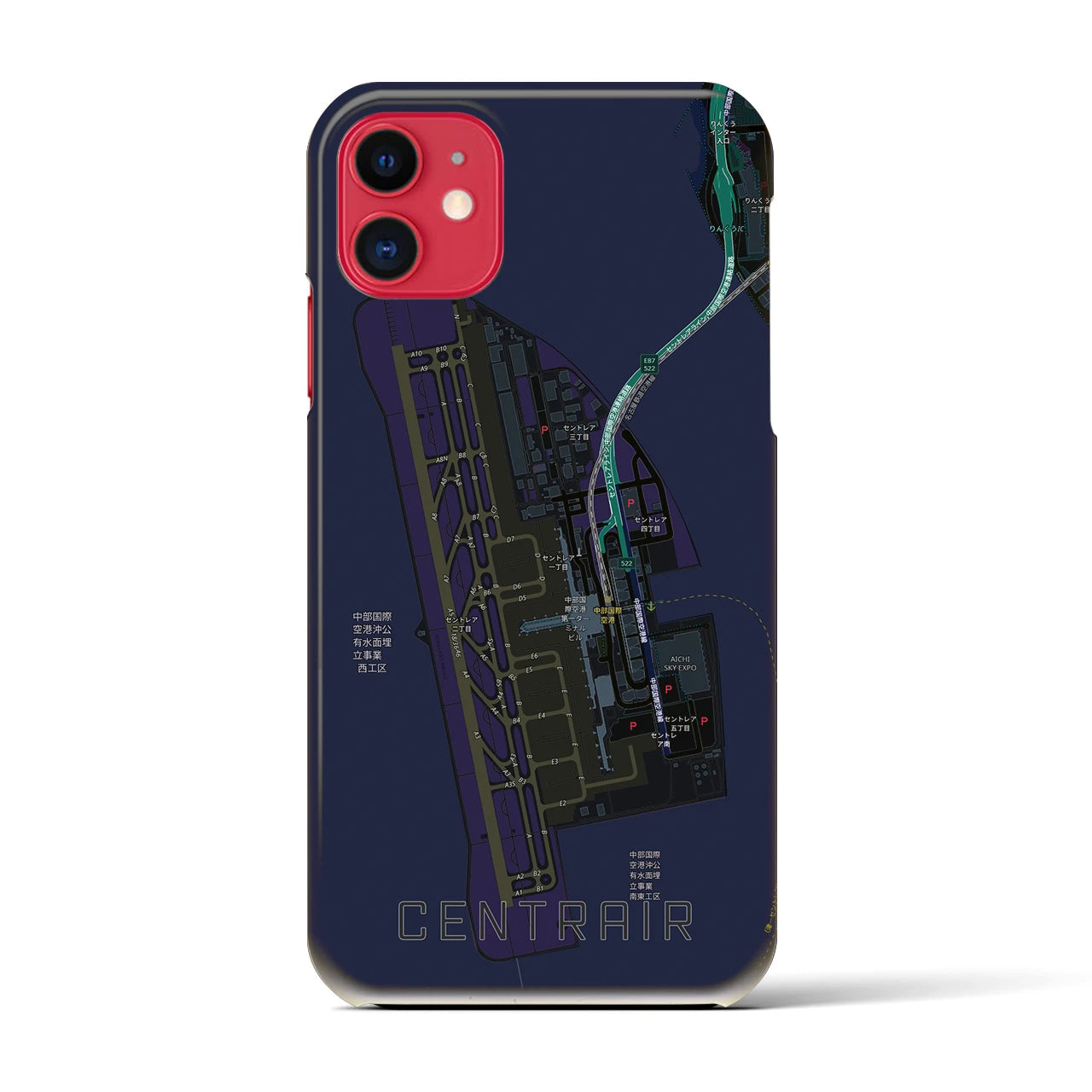【中部国際空港(愛知県)】地図柄iPhoneケース(バックカバータイプ)