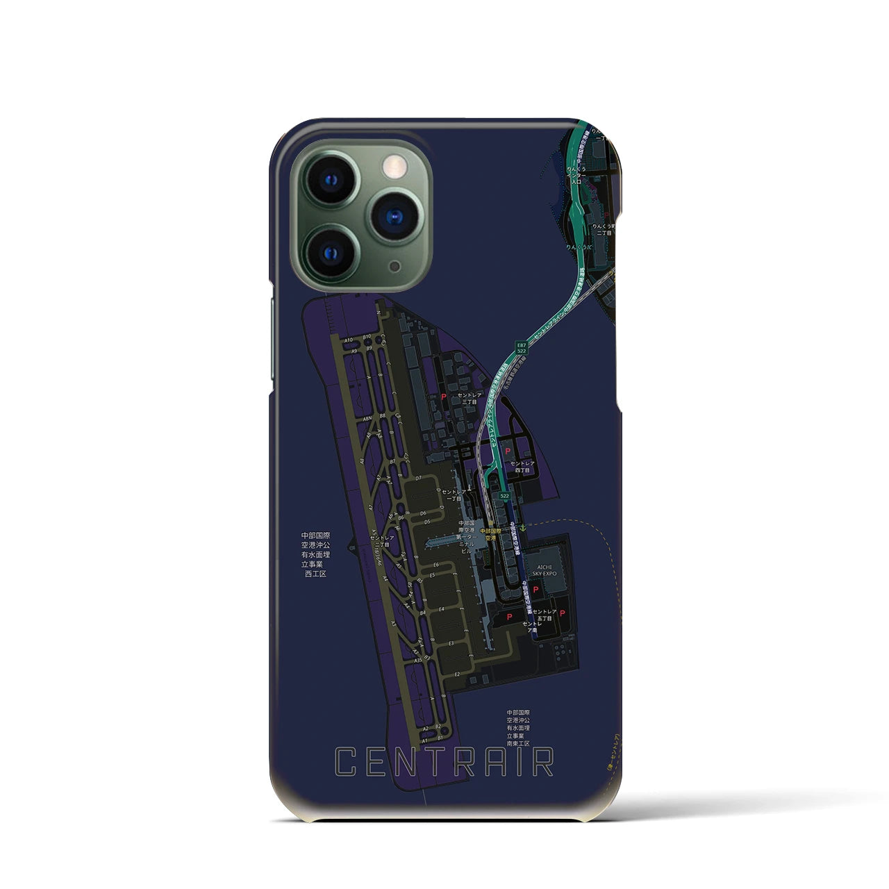 【中部国際空港(愛知県)】地図柄iPhoneケース(バックカバータイプ)