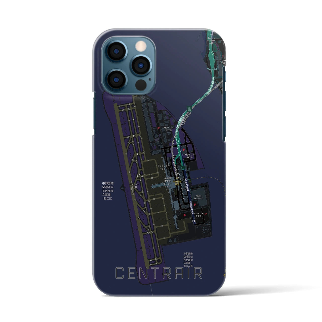 【中部国際空港(愛知県)】地図柄iPhoneケース(バックカバータイプ)