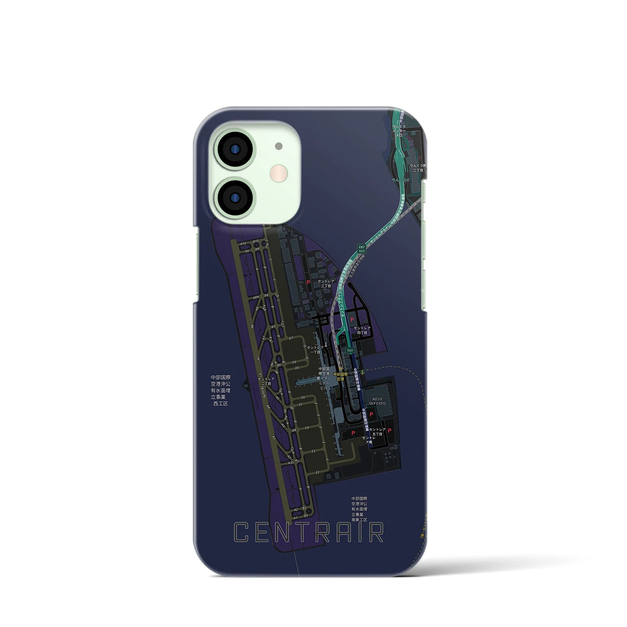 【中部国際空港(愛知県)】地図柄iPhoneケース(バックカバータイプ)