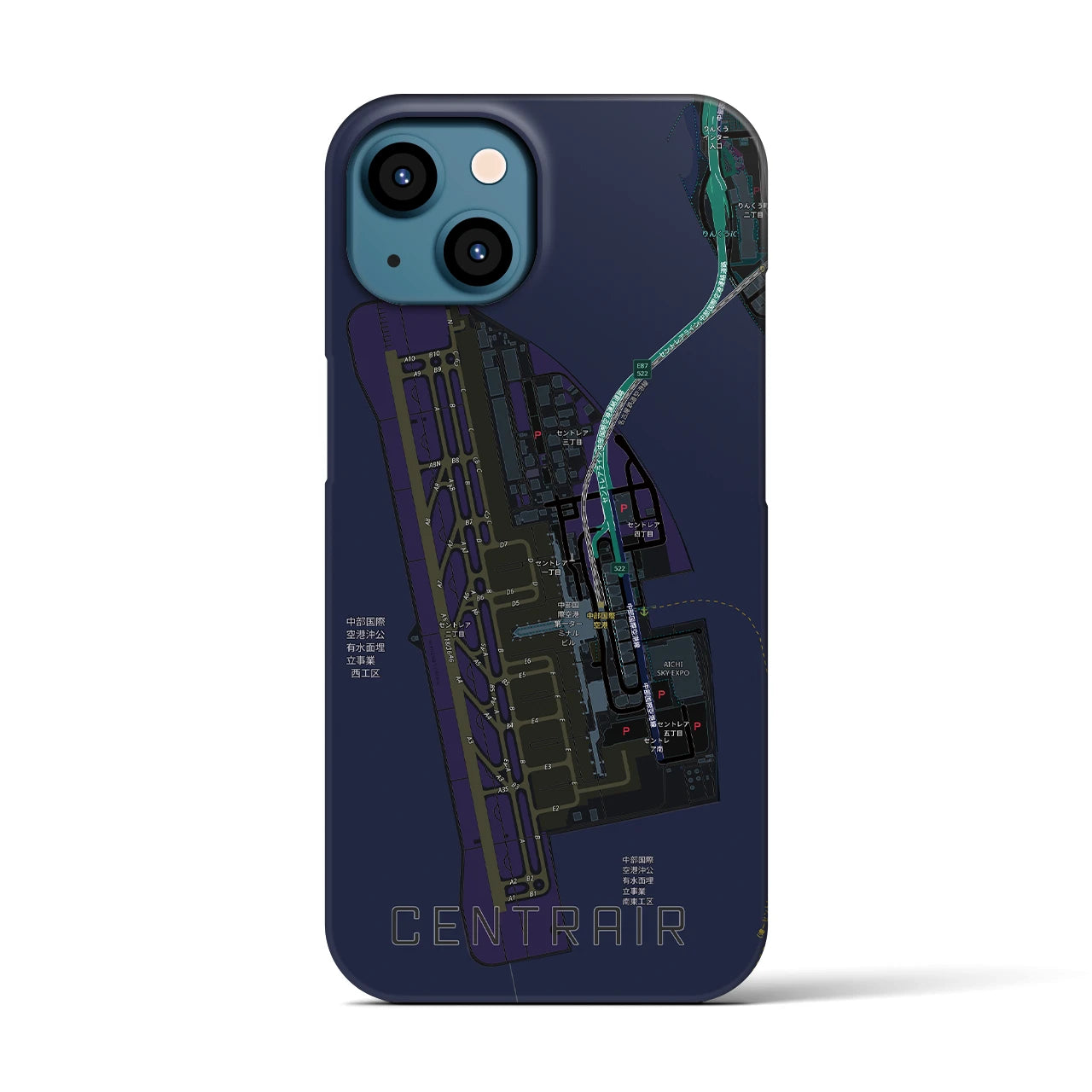 【中部国際空港(愛知県)】地図柄iPhoneケース(バックカバータイプ)