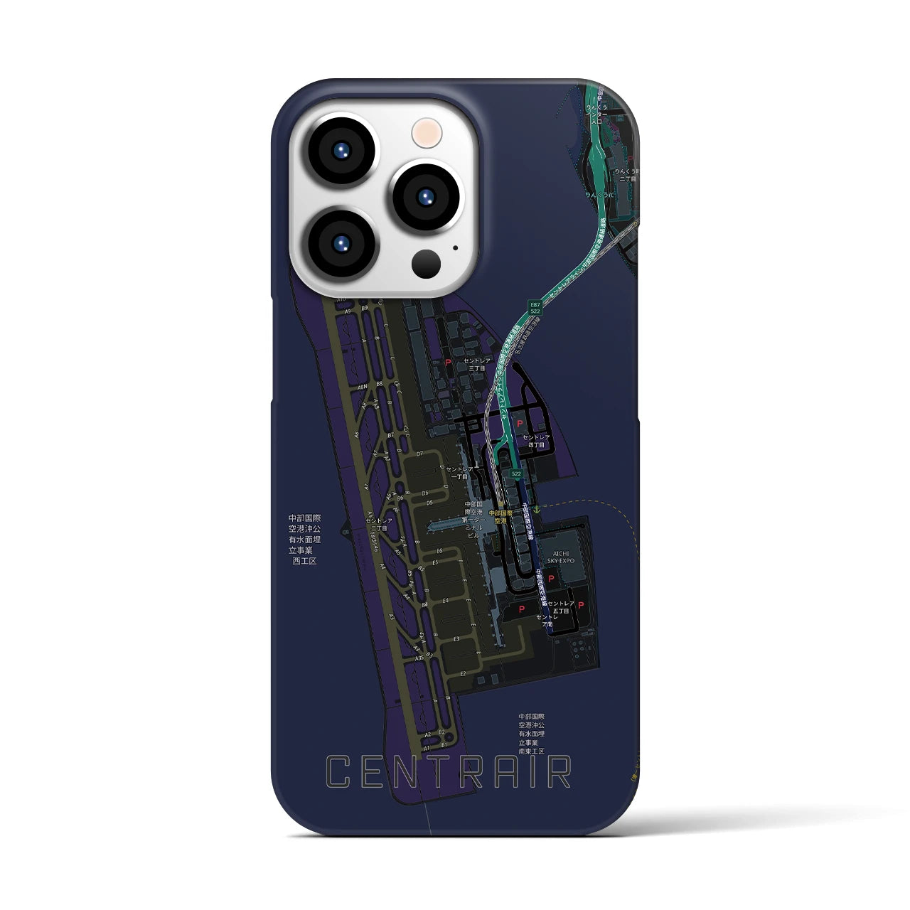 【中部国際空港(愛知県)】地図柄iPhoneケース(バックカバータイプ)
