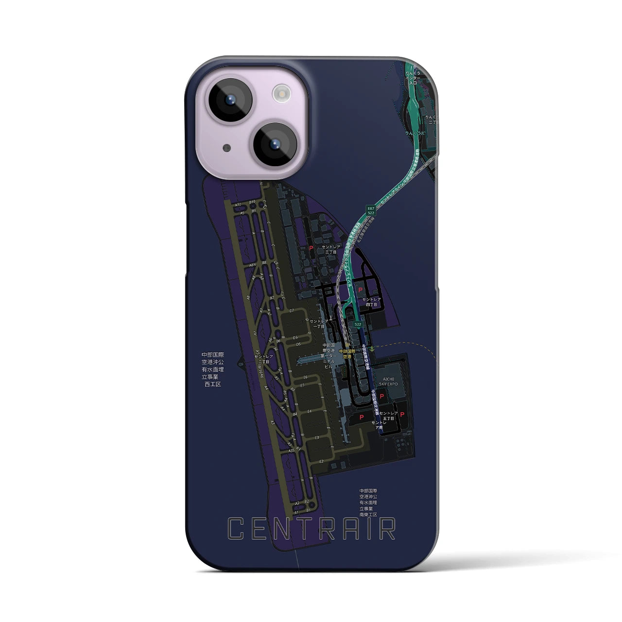 【中部国際空港(愛知県)】地図柄iPhoneケース(バックカバータイプ)