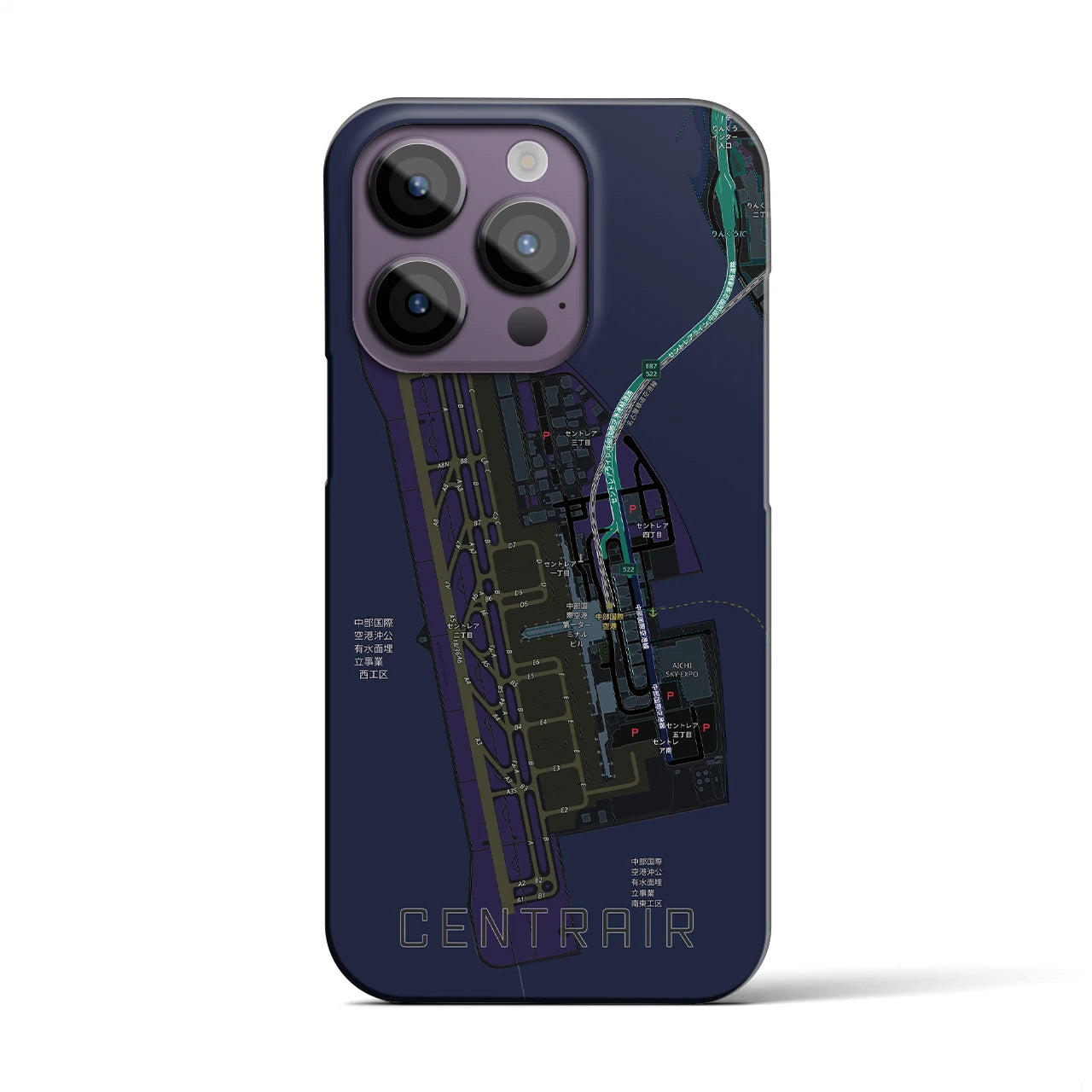 【中部国際空港(愛知県)】地図柄iPhoneケース(バックカバータイプ)