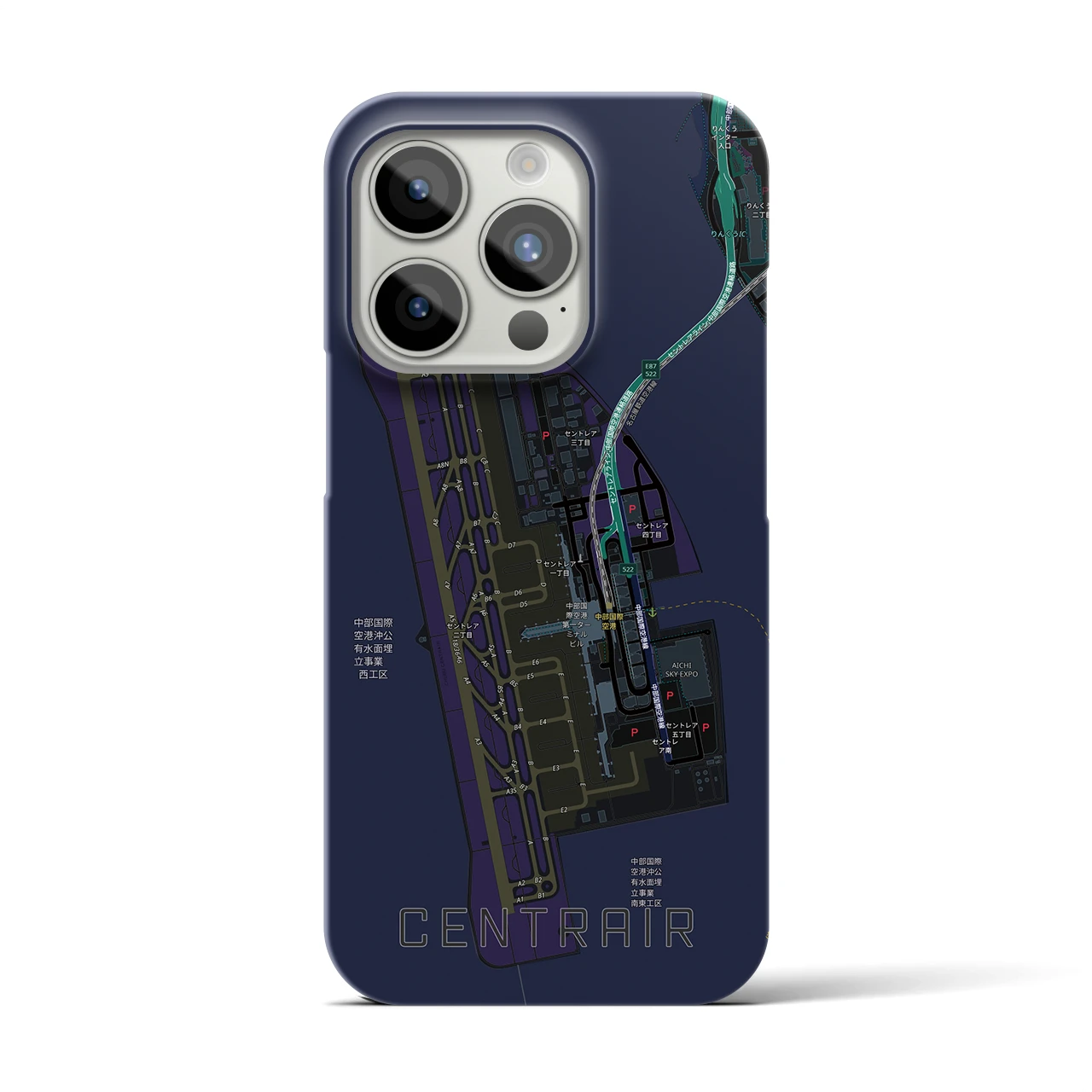 【中部国際空港(愛知県)】地図柄iPhoneケース(バックカバータイプ)