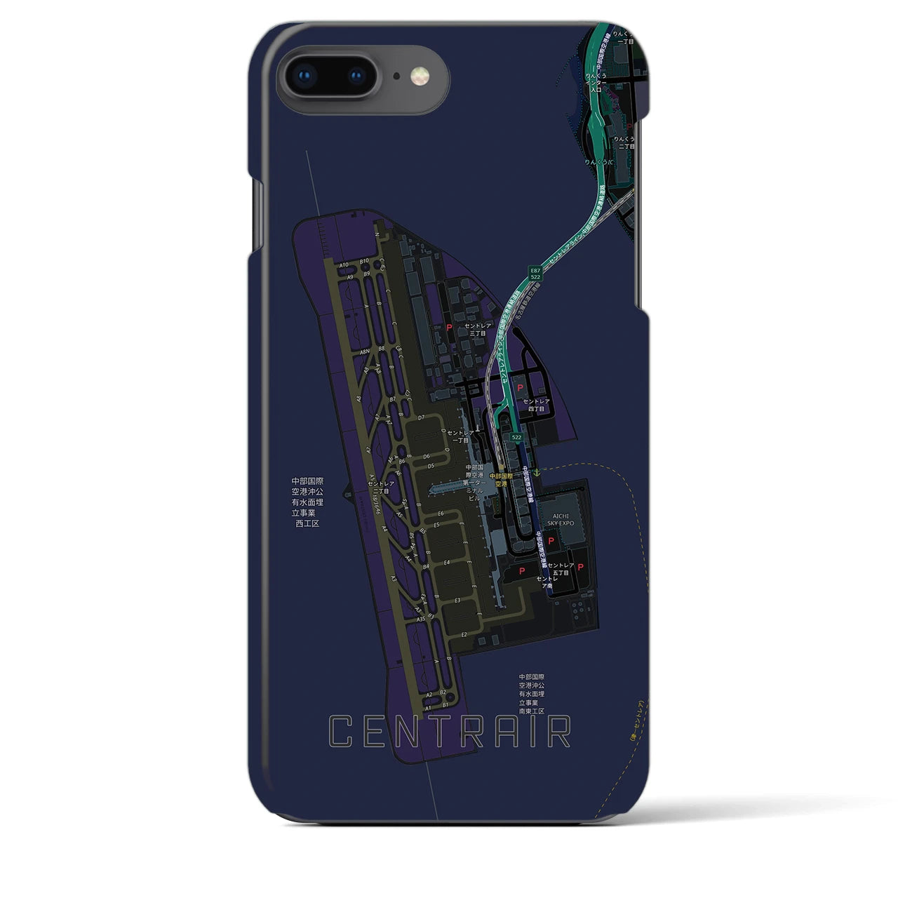 【中部国際空港(愛知県)】地図柄iPhoneケース(バックカバータイプ)