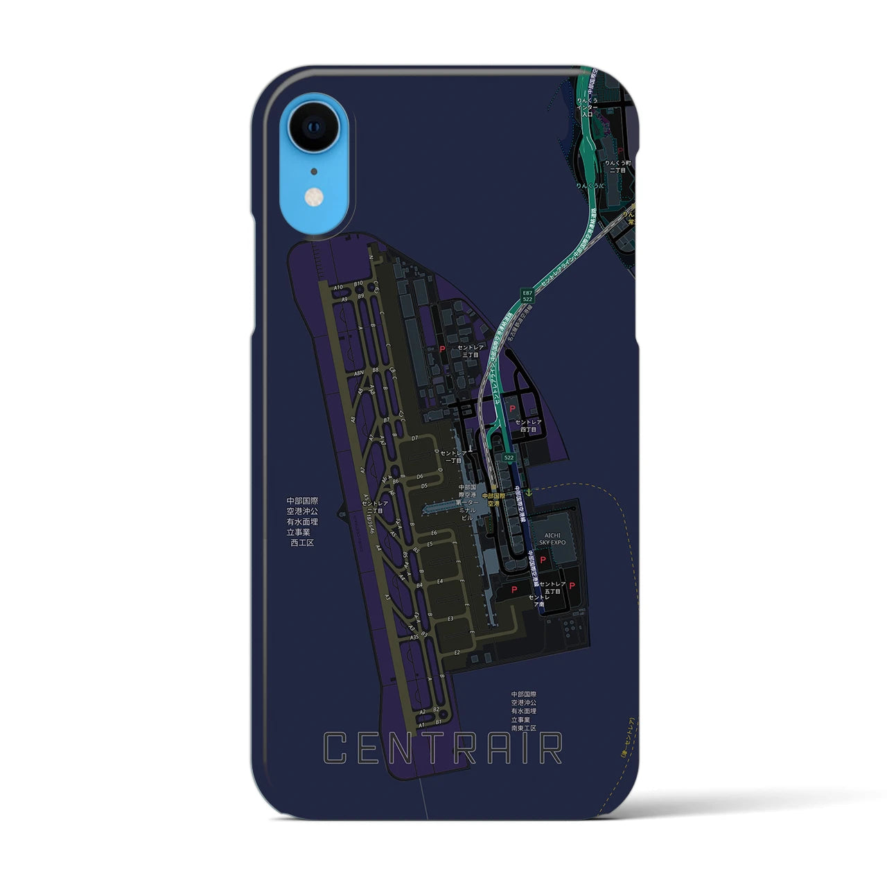 【中部国際空港(愛知県)】地図柄iPhoneケース(バックカバータイプ)