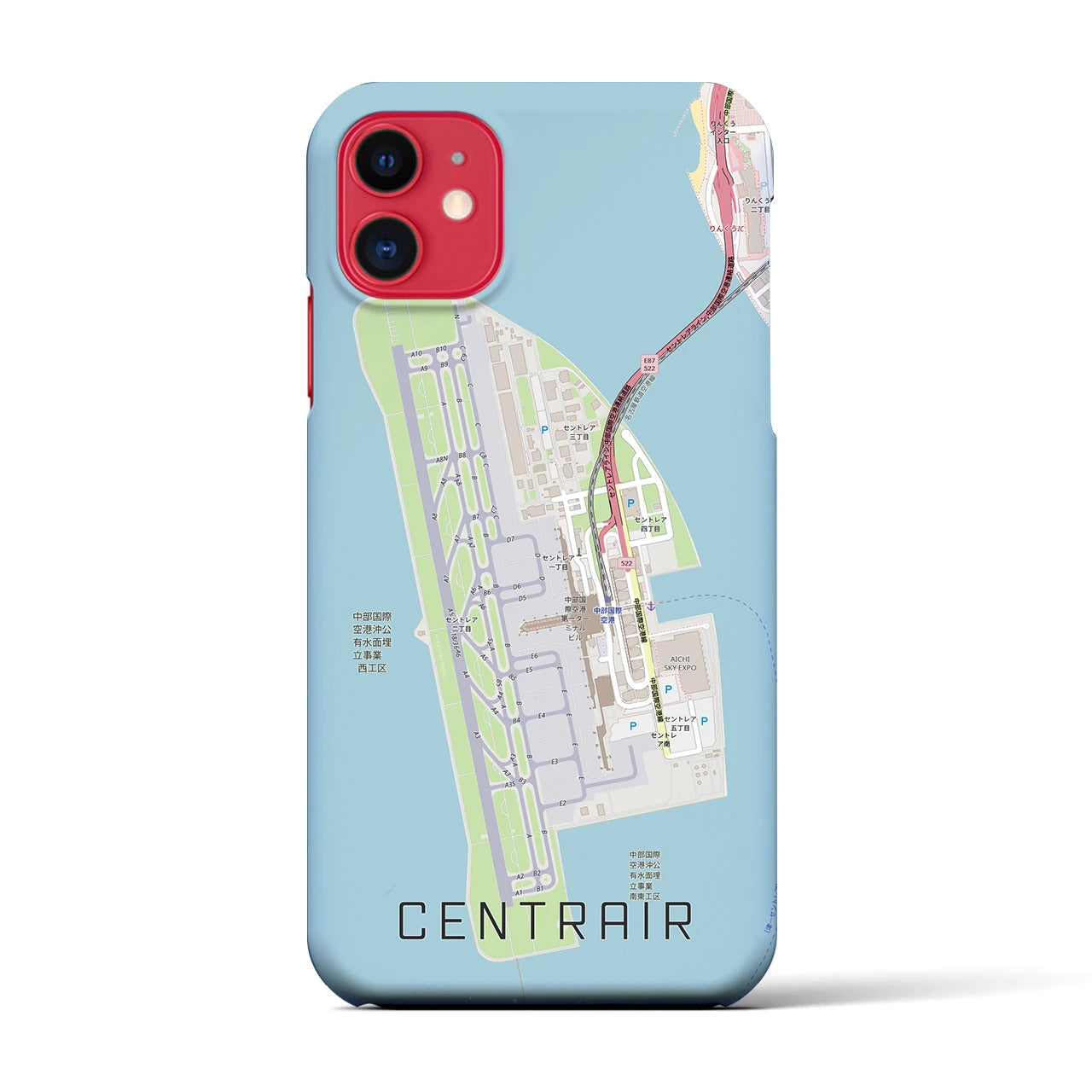 【中部国際空港(愛知県)】地図柄iPhoneケース(バックカバータイプ)