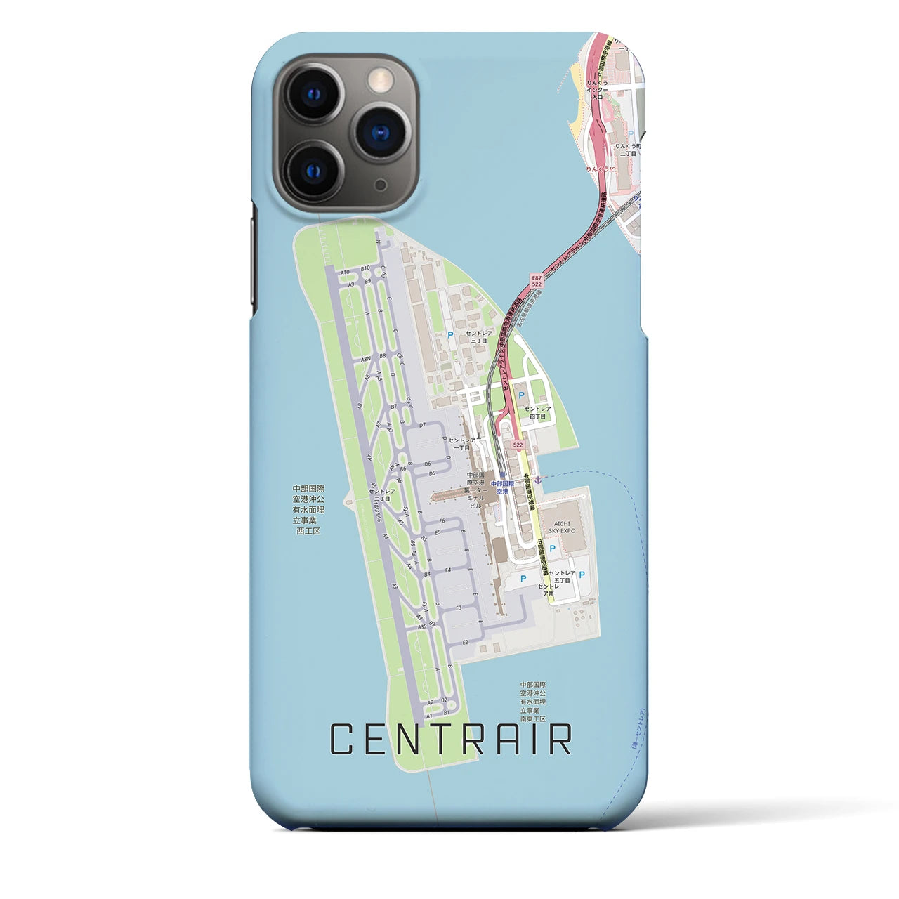 【中部国際空港(愛知県)】地図柄iPhoneケース(バックカバータイプ)