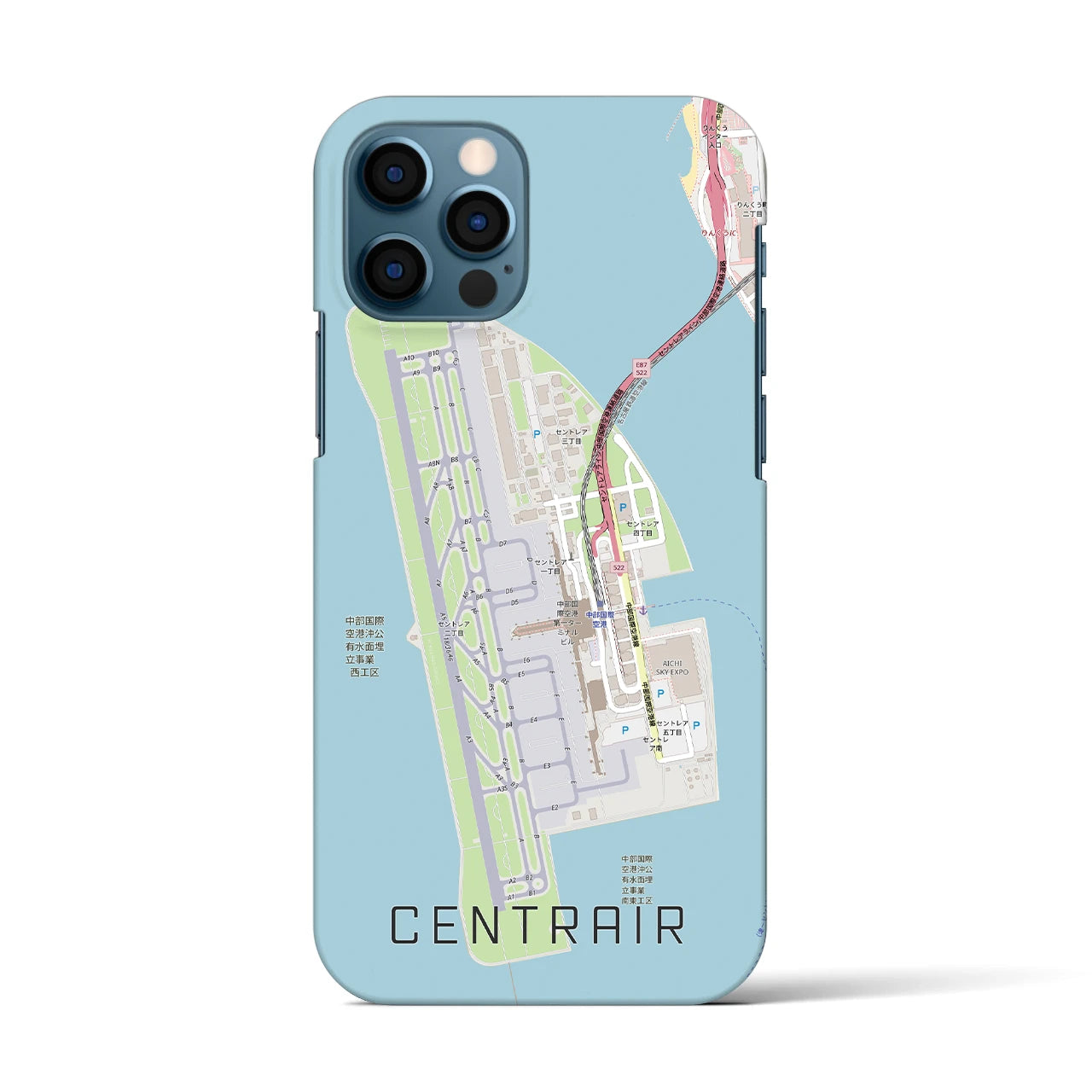 【中部国際空港(愛知県)】地図柄iPhoneケース(バックカバータイプ)