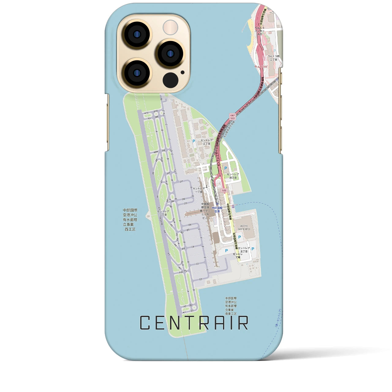 【中部国際空港(愛知県)】地図柄iPhoneケース(バックカバータイプ)