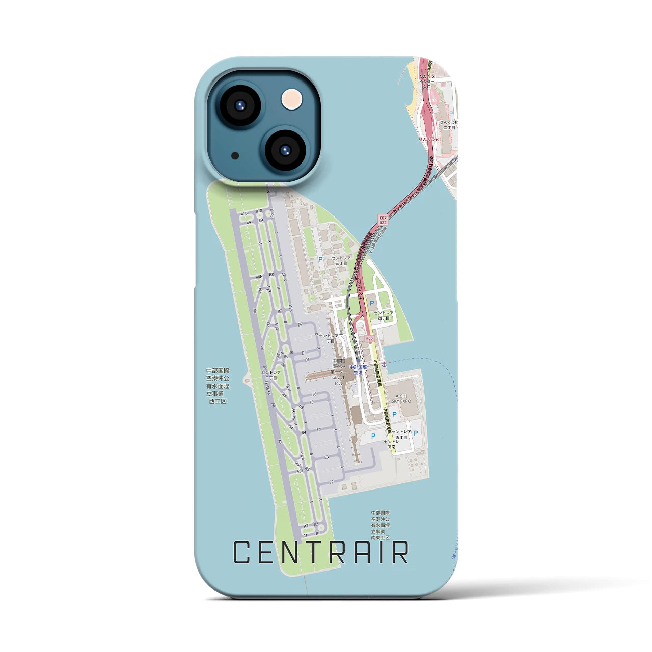 【中部国際空港(愛知県)】地図柄iPhoneケース(バックカバータイプ)