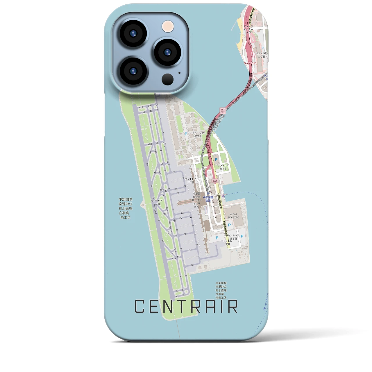 【中部国際空港(愛知県)】地図柄iPhoneケース(バックカバータイプ)