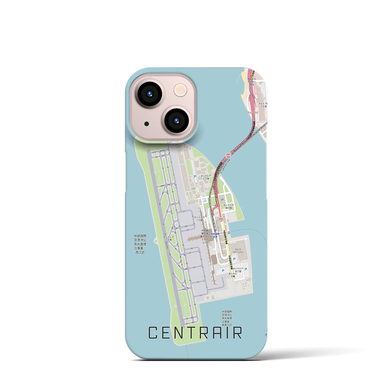 【中部国際空港(愛知県)】地図柄iPhoneケース(バックカバータイプ)